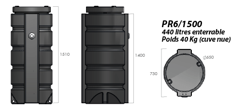 CUVE POUR PR6 1500 Pour fabrication de poste de relevage