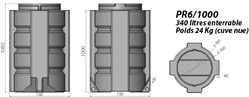 CUVE POUR PR6 1000 Pour fabrication de poste de relevage